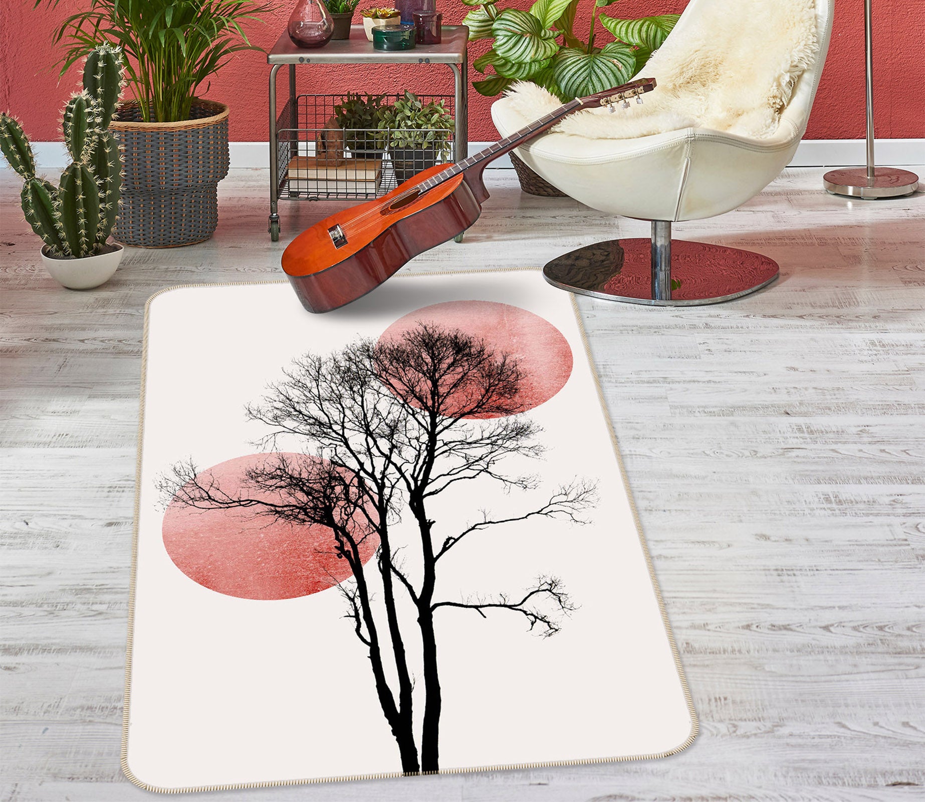 3D Pink Moon Pattern 1113 Boris Draschoff Rug Non Slip Rug Mat