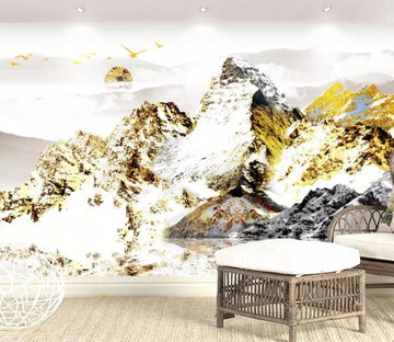 3D Golden Mountain Peak WC53 Wall Murals Wallpaper AJ Wallpaper 2 