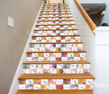 3D Colorful Leaves 285 Marble Tile Texture Stair Risers Wallpaper AJ Wallpaper 
