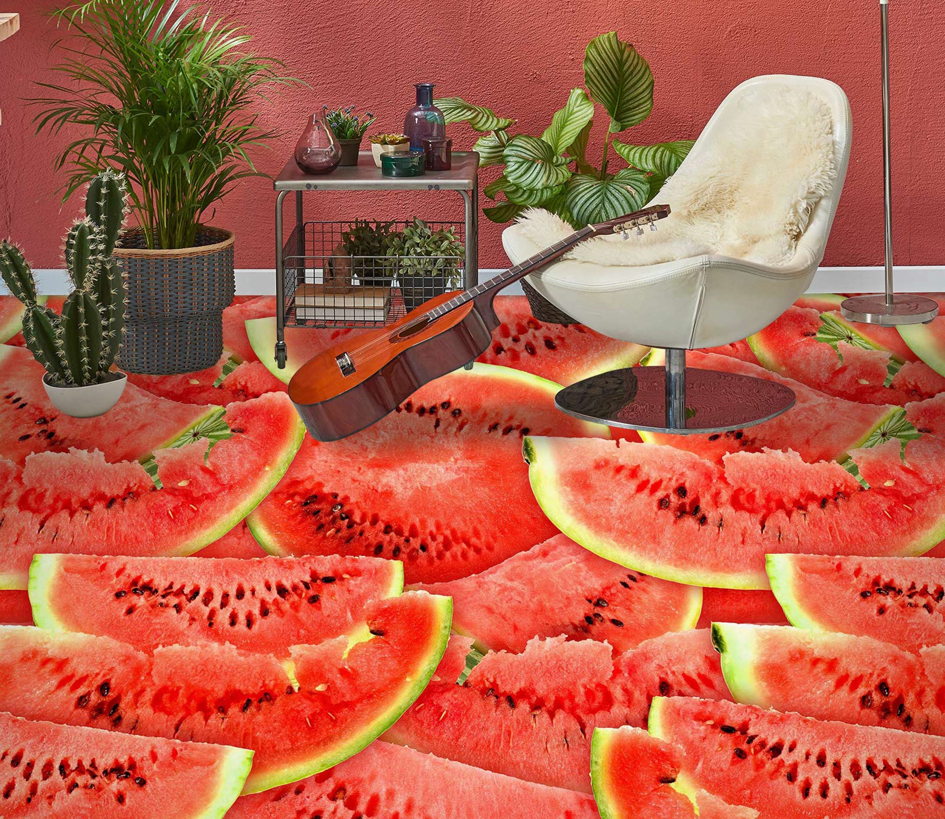 3D Red Watermelon 1346 Floor Mural  Wallpaper Murals Self-Adhesive Removable Print Epoxy