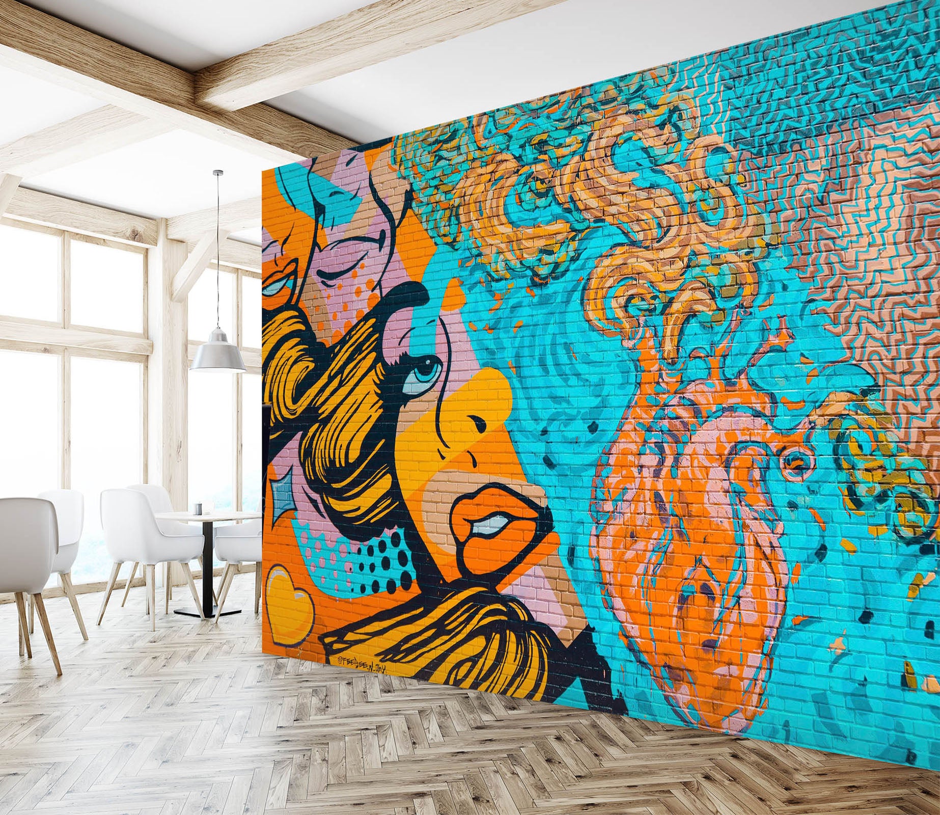 3D Lake Graffiti 1468 Wall Murals