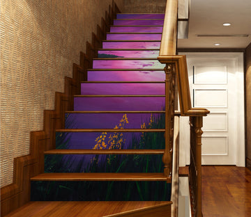 3D Purple Sky Grass 9480 Marina Zotova Stair Risers