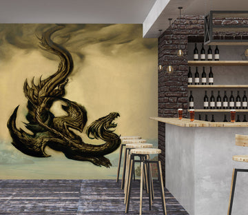 3D Black Dragon 7071 Ciruelo Wall Mural Wall Murals