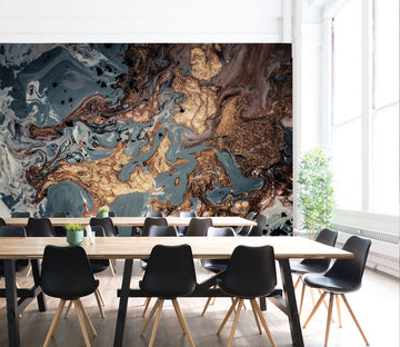 3D Blue and brown Abstract Liquid 24 Wall Murals Wallpaper AJ Wallpaper 