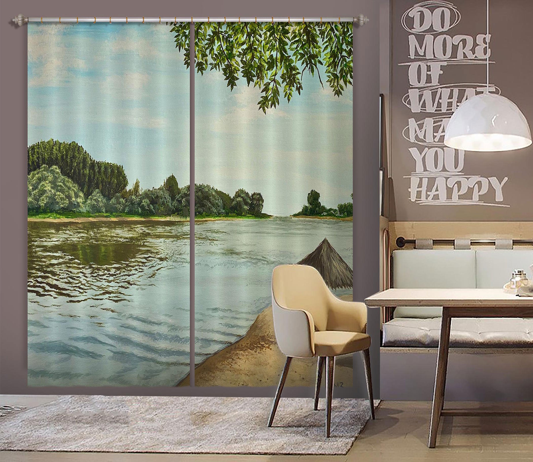 3D River Water 1715 Marina Zotova Curtain Curtains Drapes