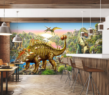 3D Dinosaur World 1401 Adrian Chesterman Wall Mural Wall Murals