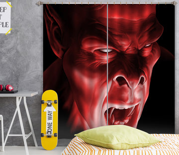 3D Red Monster 5072 Tom Wood Curtain Curtains Drapes