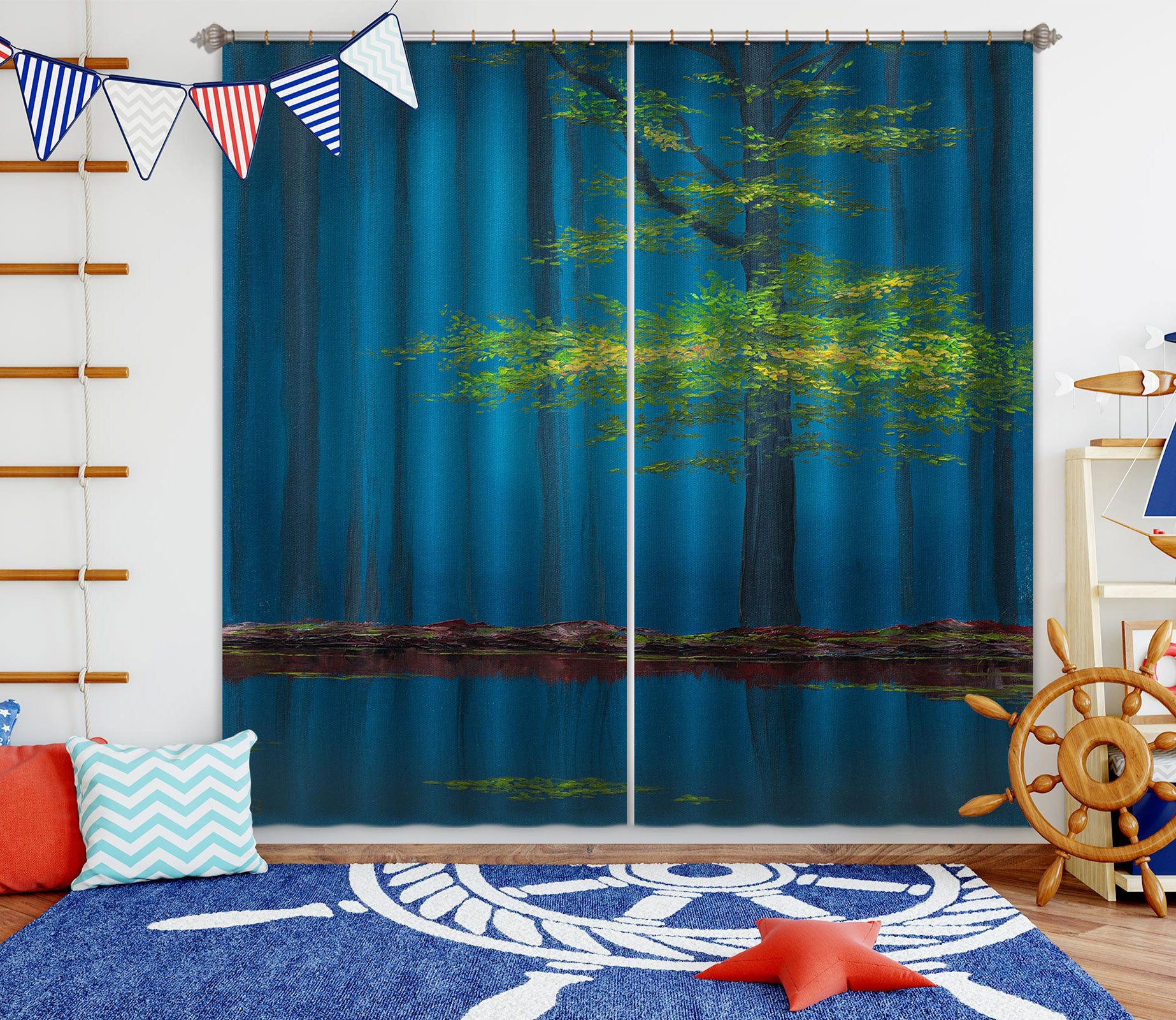 3D Tree 1718 Marina Zotova Curtain Curtains Drapes