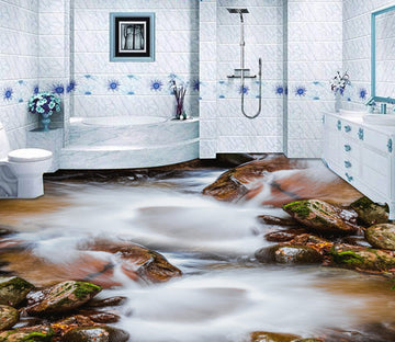 3D Stone River Water WG428 Floor Mural Wallpaper AJ Wallpaper 2 