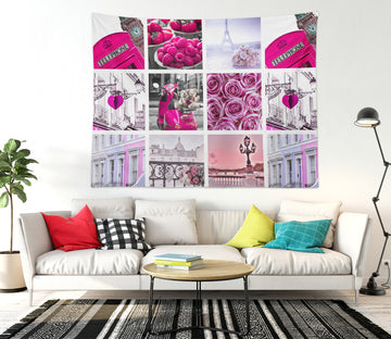 3D Pink Rose Phone Booth 11675 Assaf Frank Tapestry Hanging Cloth Hang