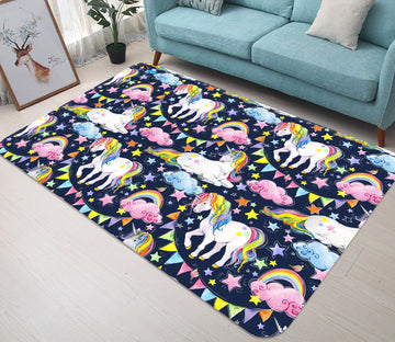 3D Rainbow Unicorn 27 Non Slip Rug Mat Mat AJ Creativity Home 