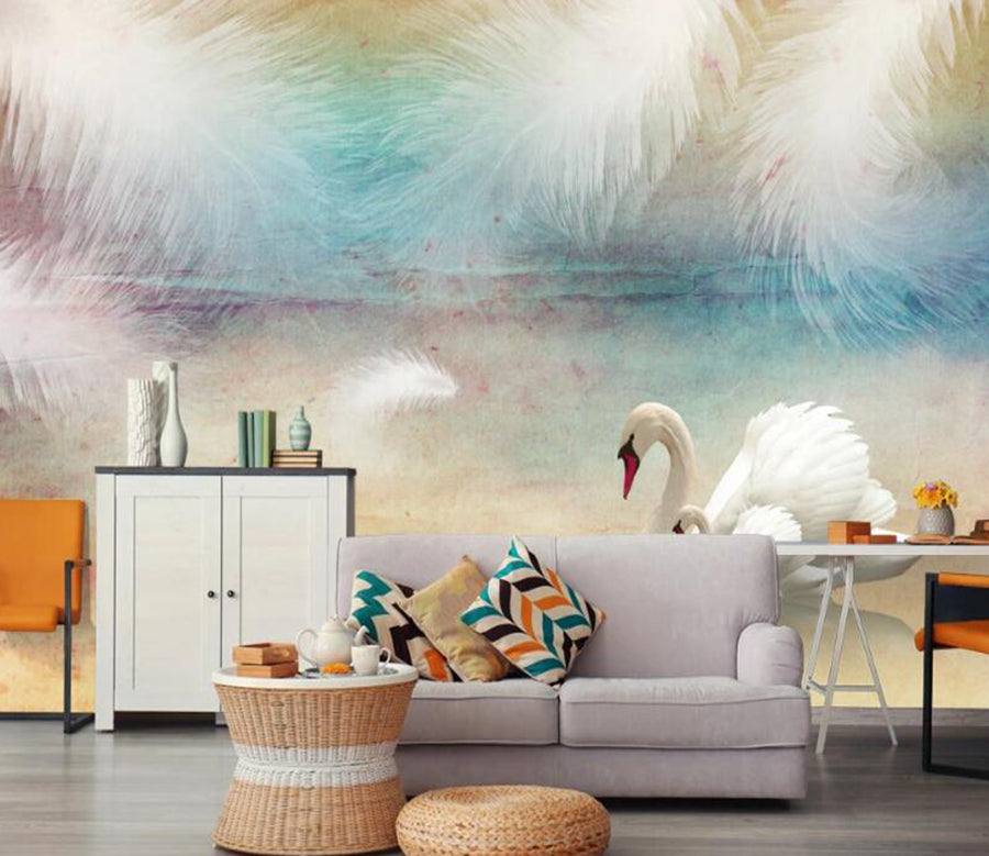 3D Noble Swan 474 Wall Murals