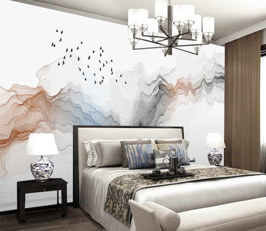 3D Color Wave WG189 Wall Murals