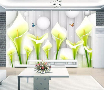 3D Lily Butterfly WC89 Wall Murals Wallpaper AJ Wallpaper 2 