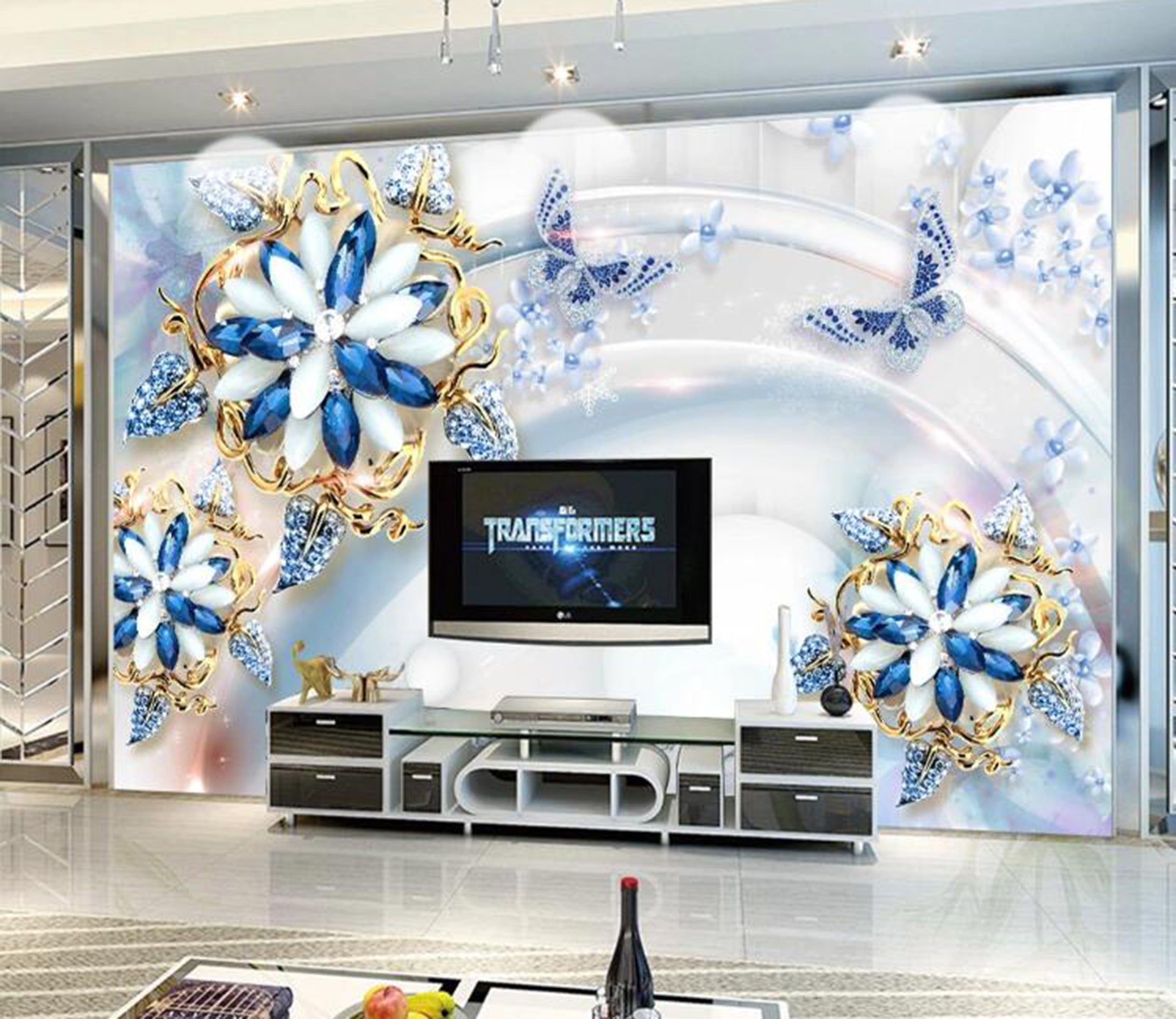3D Diamond Flower WC98 Wall Murals Wallpaper AJ Wallpaper 2 