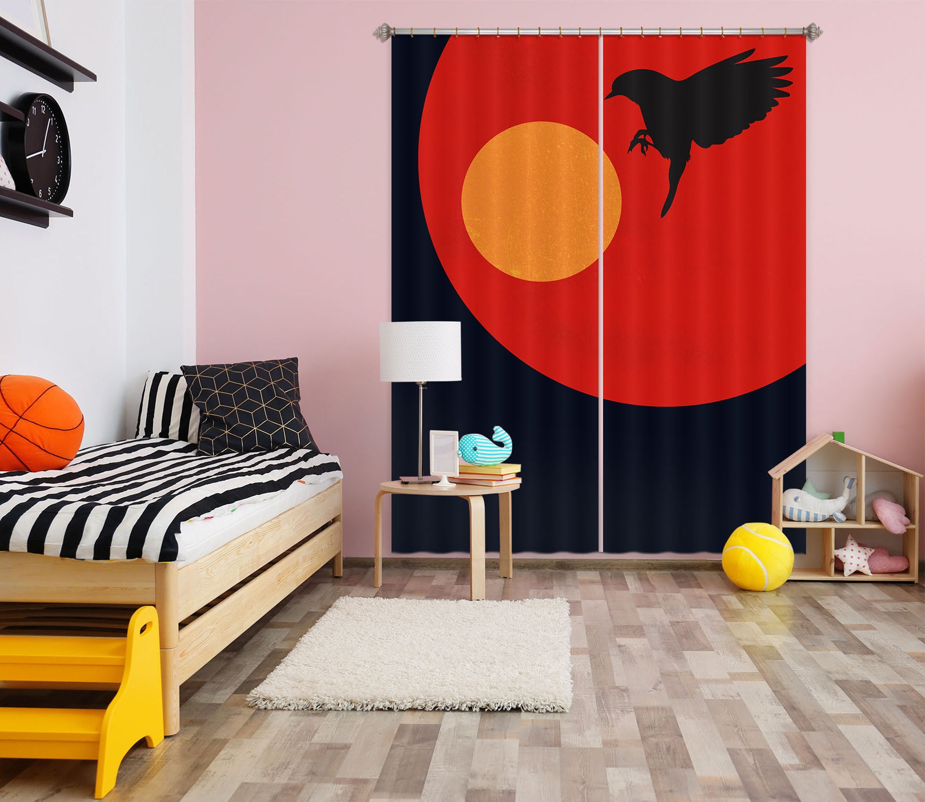 3D Bird Pattern 1129 Boris Draschoff Curtain Curtains Drapes