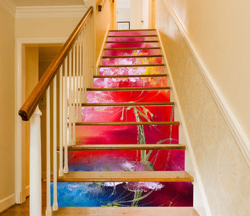 3D Bright Red Flower 2033 Skromova Marina Stair Risers