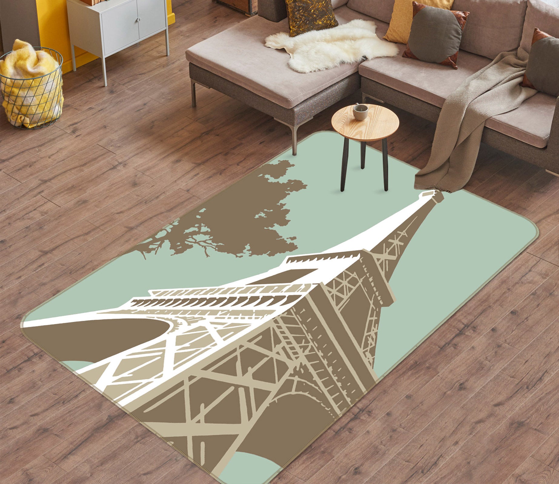 3D Eiffel Tower 1115 Steve Read Rug Non Slip Rug Mat