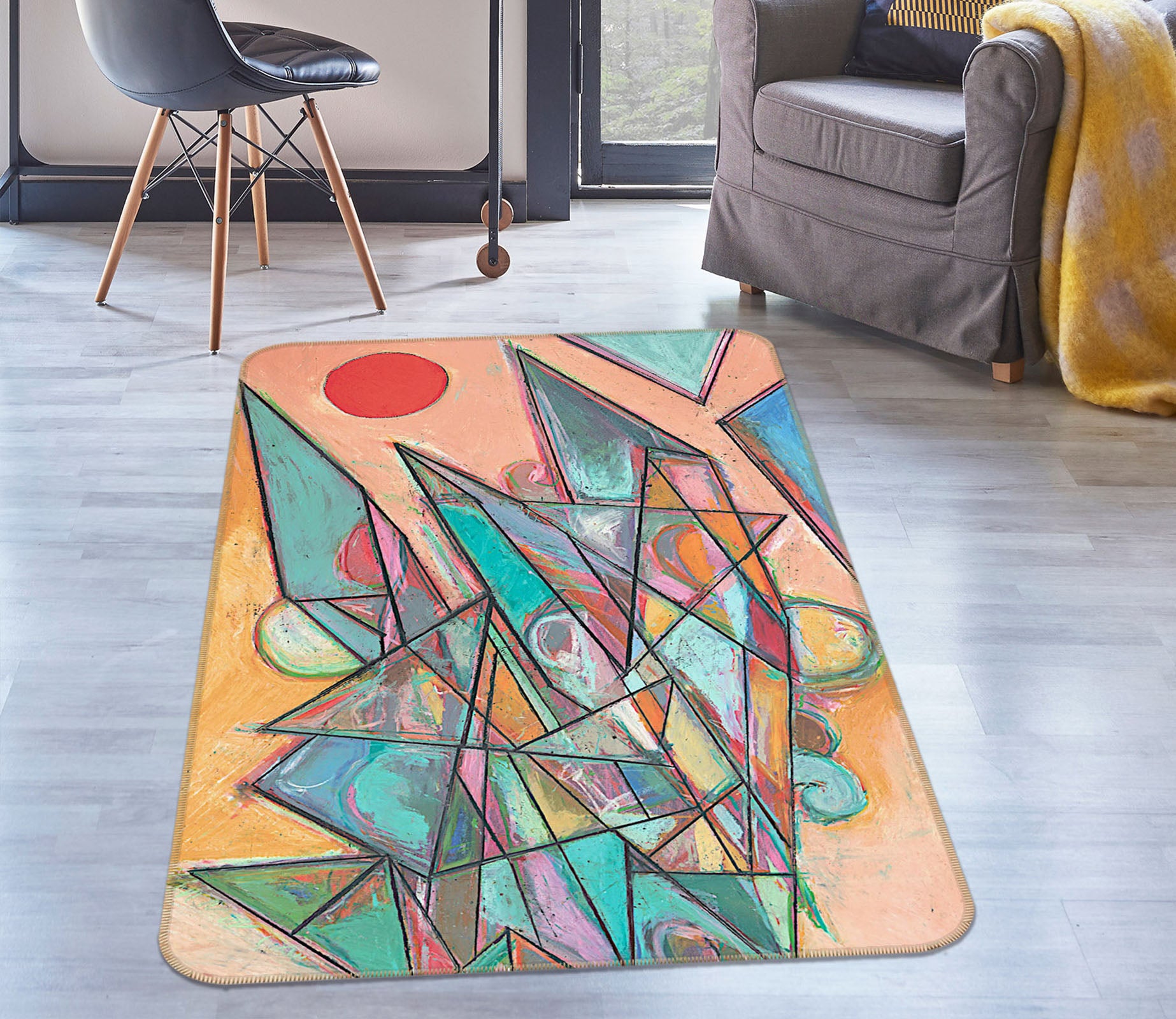 3D Color Origami 1026 Allan P. Friedlander Rug Non Slip Rug Mat