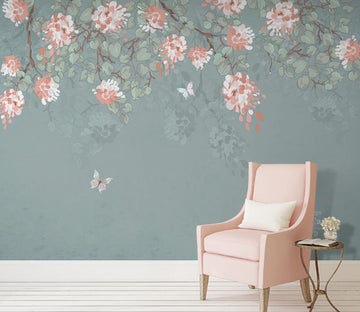 3D Pink Elegant Flowers 867 Wall Murals