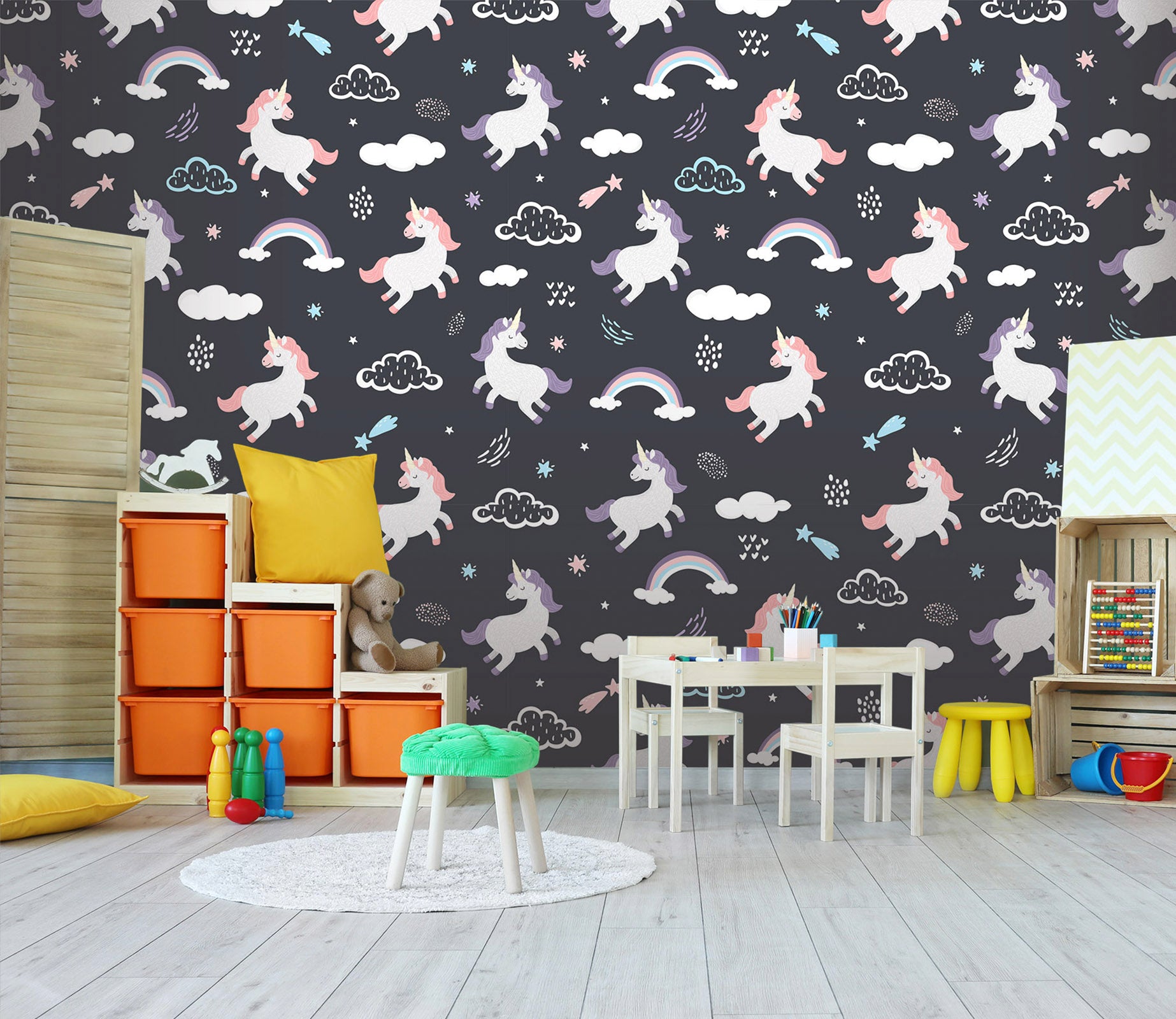 3D Rainbow Unicorn 190 Wall Murals