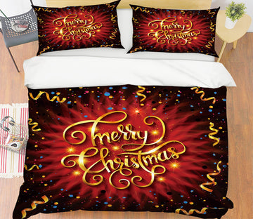 3D Golden Bar 53041 Christmas Quilt Duvet Cover Xmas Bed Pillowcases