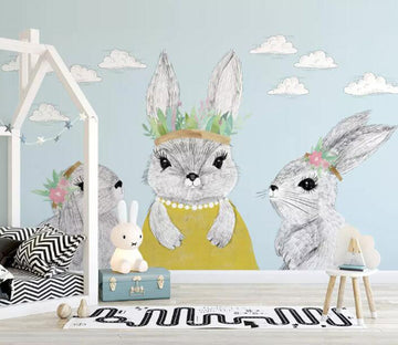 3D Cute Rabbit WG38 Wall Murals Wallpaper AJ Wallpaper 2 