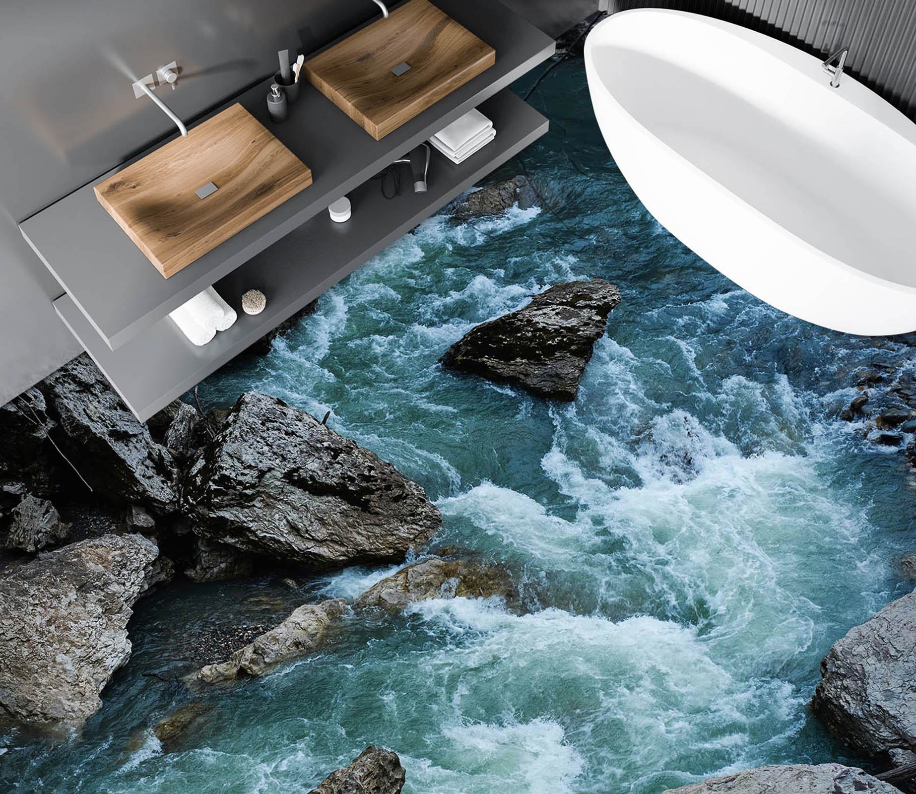 3D Rushing Lake 904 Floor Mural  Wallpaper Murals Rug & Mat Print Epoxy waterproof bath floor