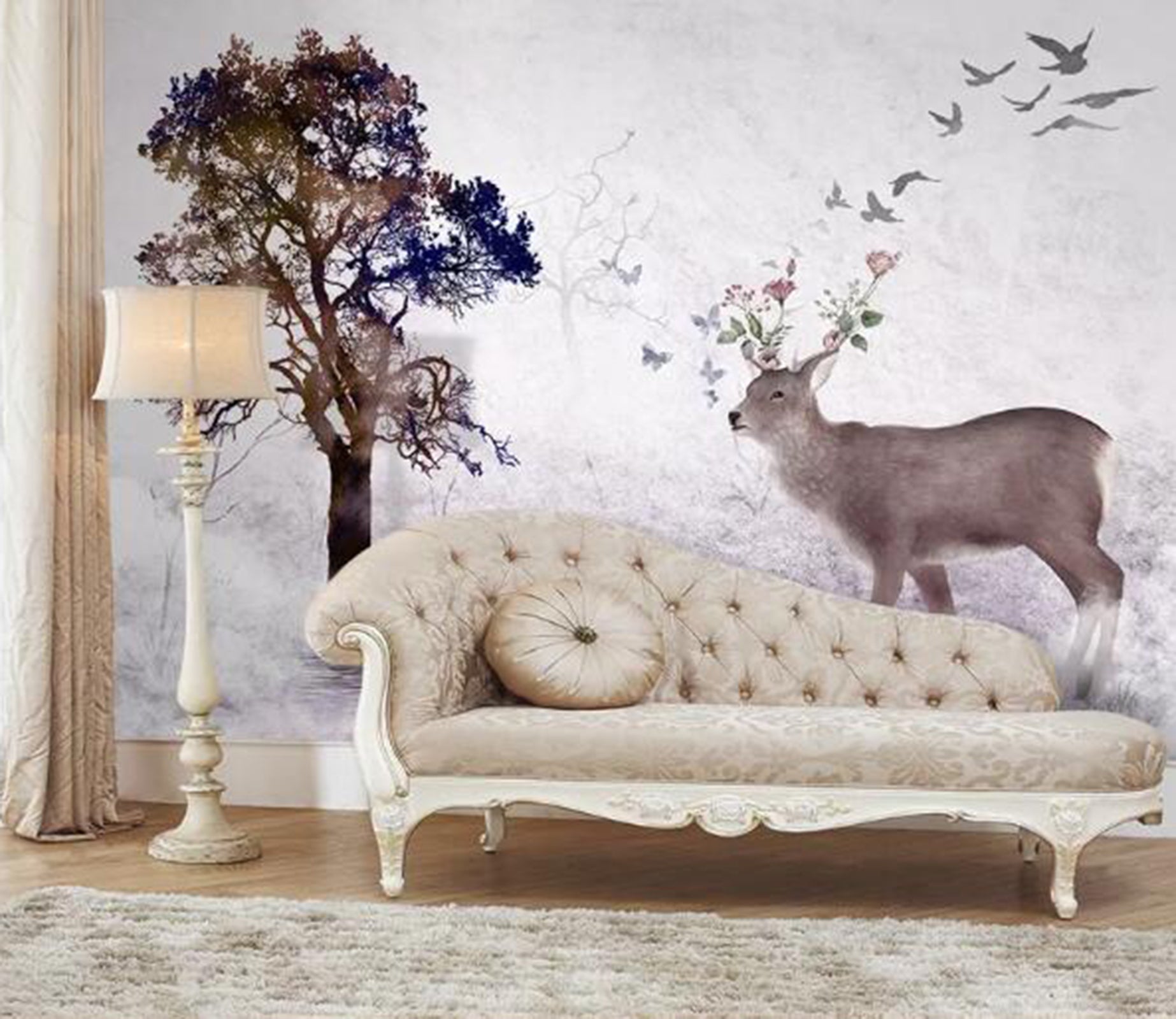 3D Forest Fawn WC31 Wall Murals Wallpaper AJ Wallpaper 2 