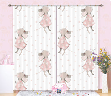 3D Pink Mouse 112 Uta Naumann Curtain Curtains Drapes