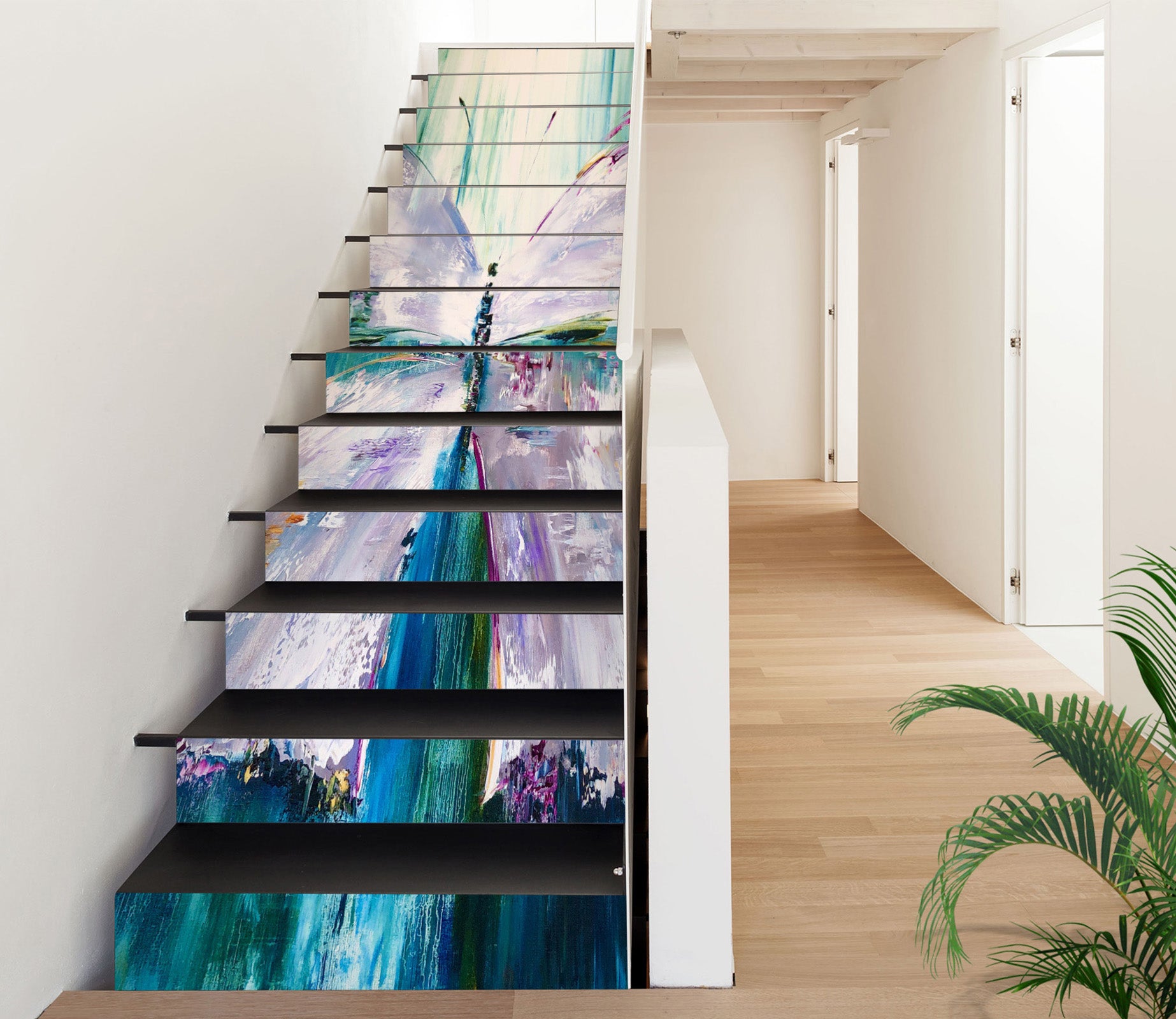 3D Painted Butterfly 2145 Skromova Marina Stair Risers