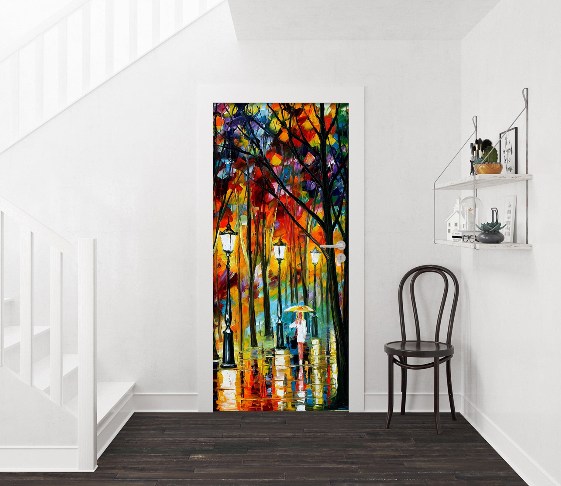 3D Oil Painting Tree 245 Door Mural