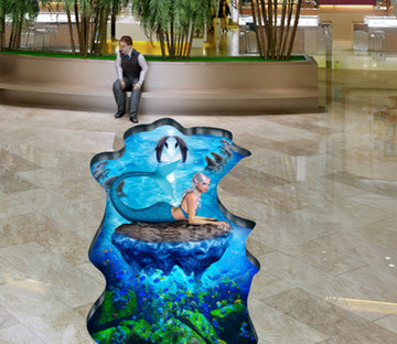 3D Mysterious Mermaid 306 Floor Mural  Wallpaper Murals Rug & Mat Print Epoxy waterproof bath floor