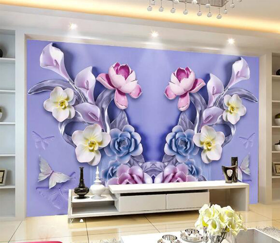 3D Lily Rose WC1784 Wall Murals