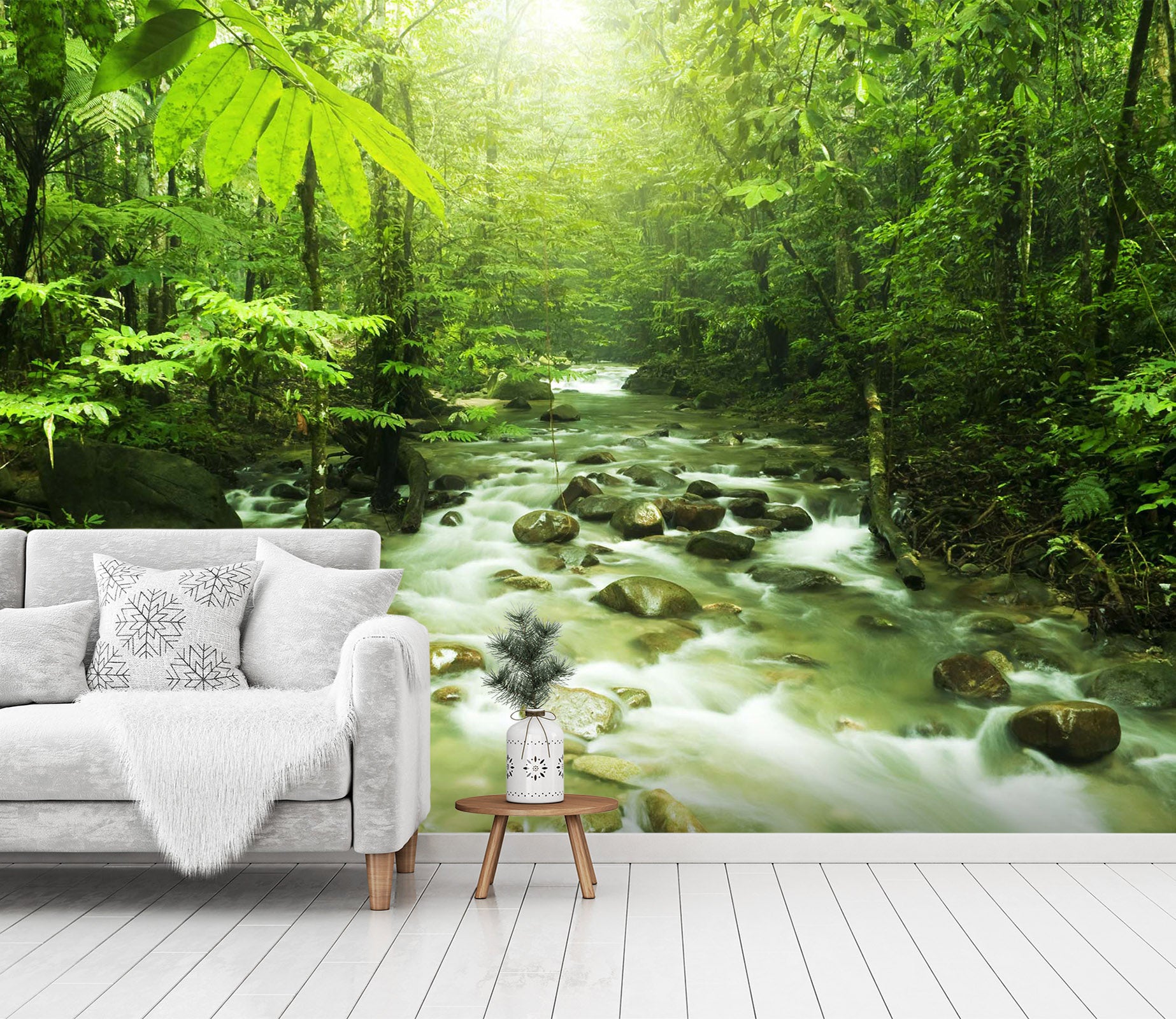 3D Stream Stones 1437 Wall Murals