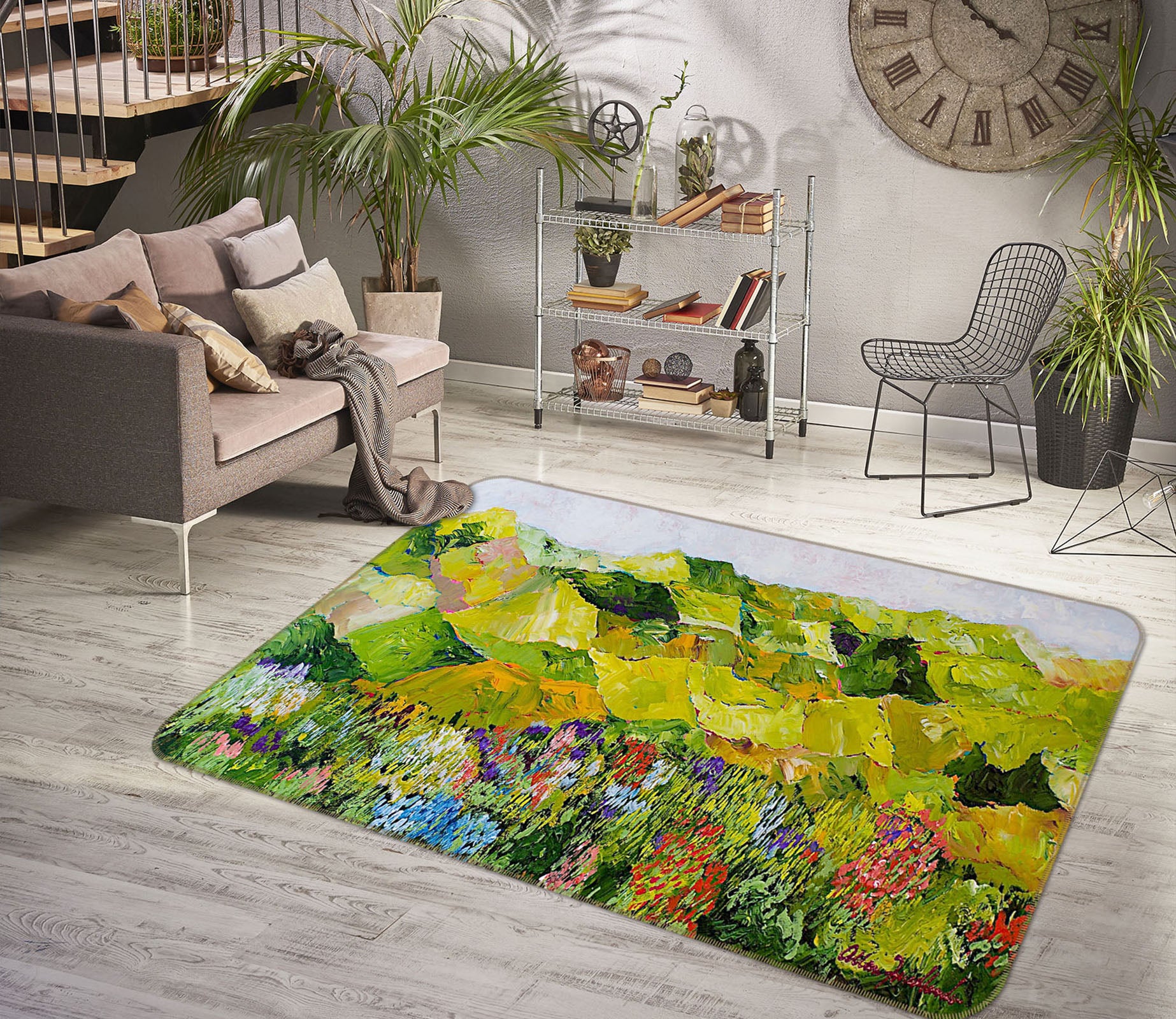 3D Painted Fields 1045 Allan P. Friedlander Rug Non Slip Rug Mat