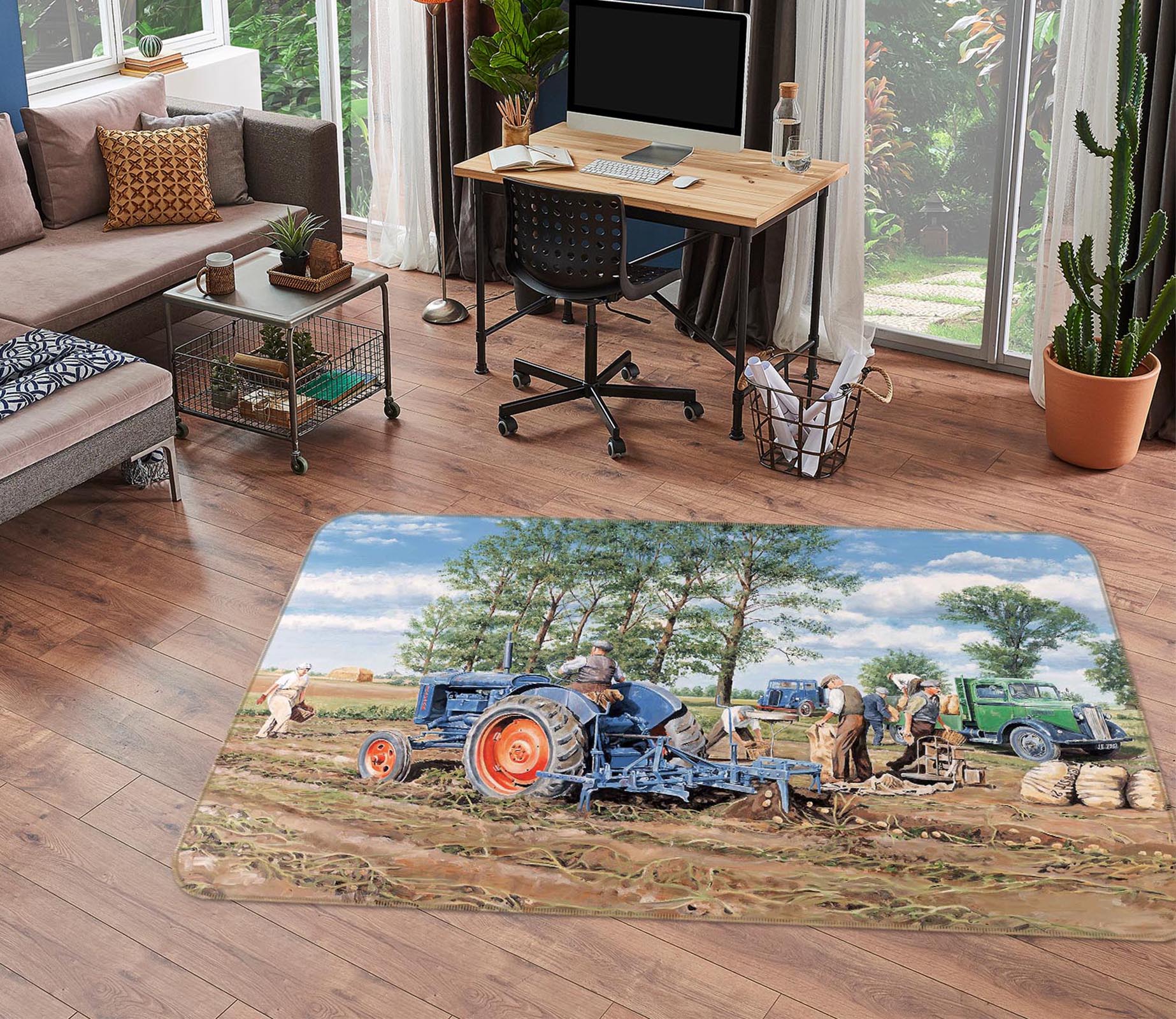 3D Lifting The Crop 1086 Trevor Mitchell Rug Non Slip Rug Mat