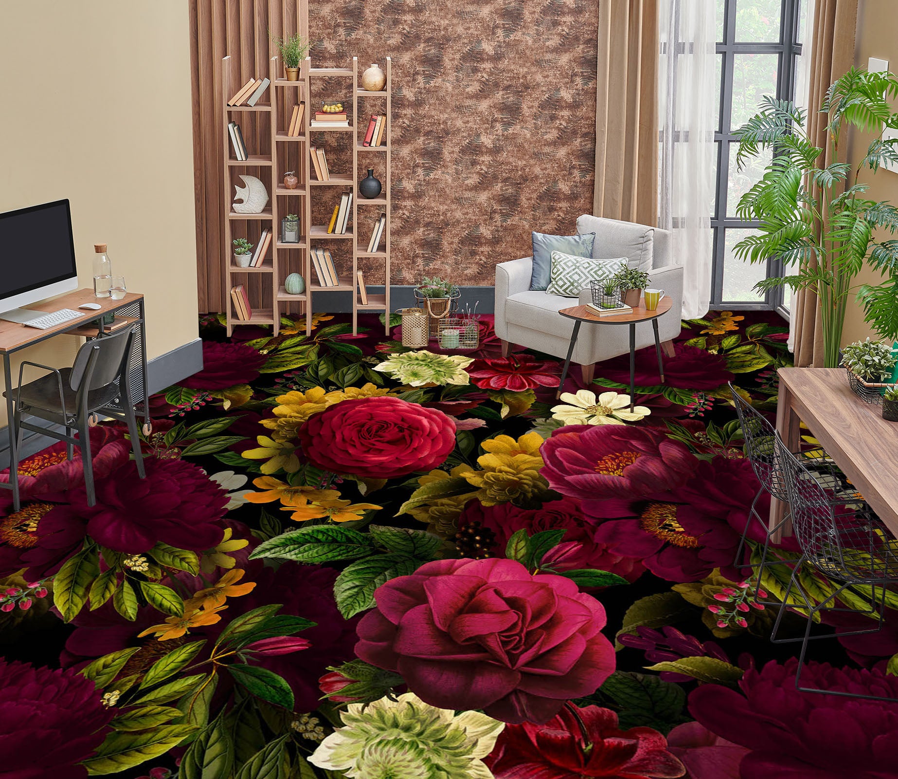 3D Red Rose 567 Uta Naumann Floor Mural  Wallpaper Murals Self-Adhesive Removable Print Epoxy