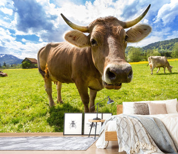 3D Prairie Cow 128 Wallpaper AJ Wallpaper 