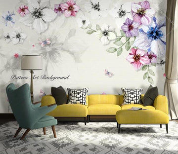 3D Colored Flowers 396 Wall Murals Wallpaper AJ Wallpaper 2 