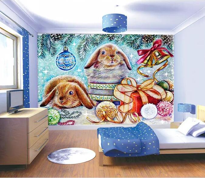3D Gray Rabbit 139 Wall Murals Wallpaper AJ Wallpaper 2 