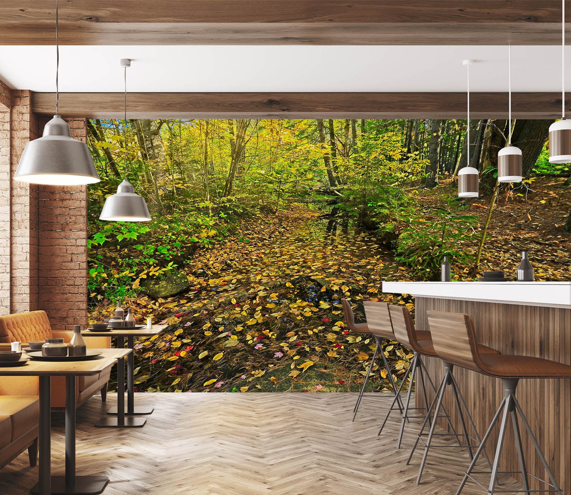 3D Leaf Creek 62086 Kathy Barefield Wall Mural Wall Murals