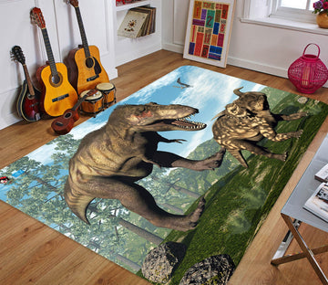 3D Howling Tyrannosaurus Rex 02 Non Slip Rug Mat Mat AJ Creativity Home 