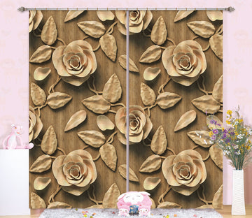 3D Earth Color Flower Leaf 59 Curtains Drapes Curtains AJ Creativity Home 