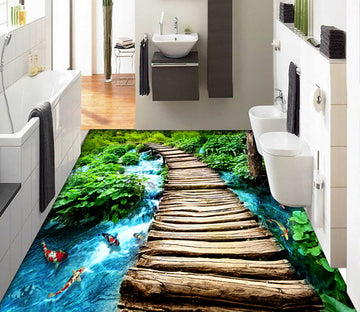 3D Wooden Bridge 357 Floor Mural  Wallpaper Murals Rug & Mat Print Epoxy waterproof bath floor