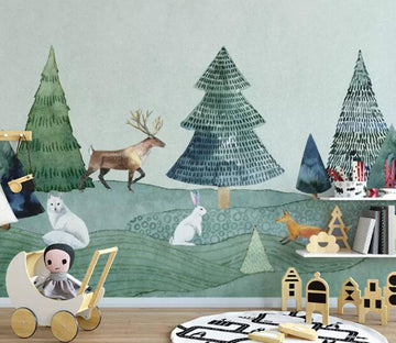 3D Green Forest WG04 Wall Murals Wallpaper AJ Wallpaper 2 