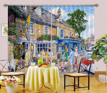 3D Dottie's Tea Room 061 Trevor Mitchell Curtain Curtains Drapes
