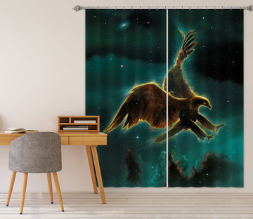 3D Eagle Galaxy 035 Vincent Hie Curtain Curtains Drapes