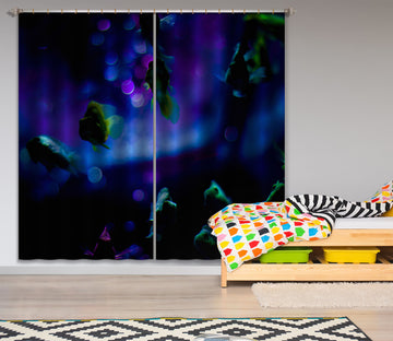 3D Purple Flowers 041 Noirblanc777 Curtain Curtains Drapes