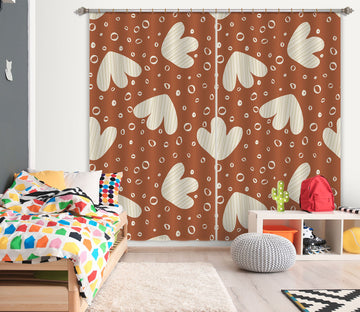 3D Brown Pattern 11155 Kashmira Jayaprakash Curtain Curtains Drapes